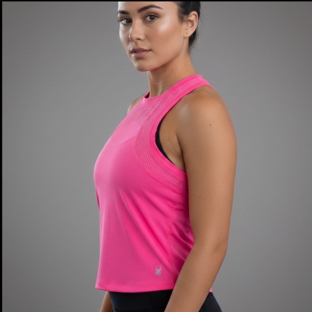 Spyder Women’s Neon Pink  Mesh Racerback  Tank Top  – Size small